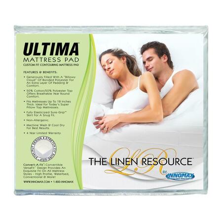 INNOMAX Ultima Custom Fit Contouring Protection Super Single Mattress Pad, Full Size 5-85-QF-R